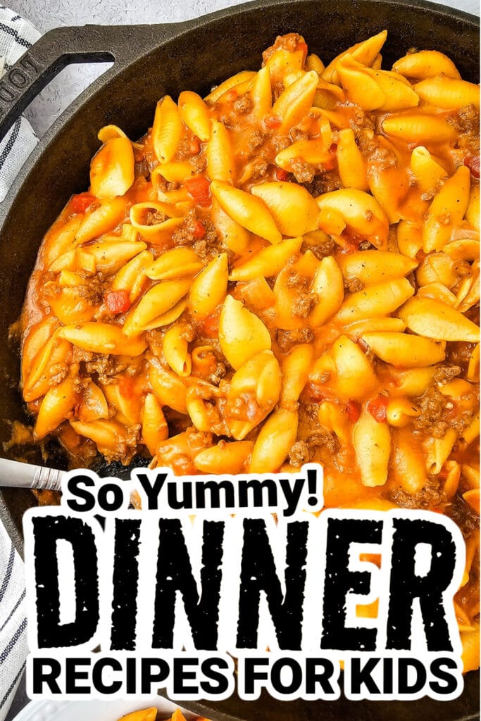 dinner recipes for kids - One Pan Cheeseburger Pasta