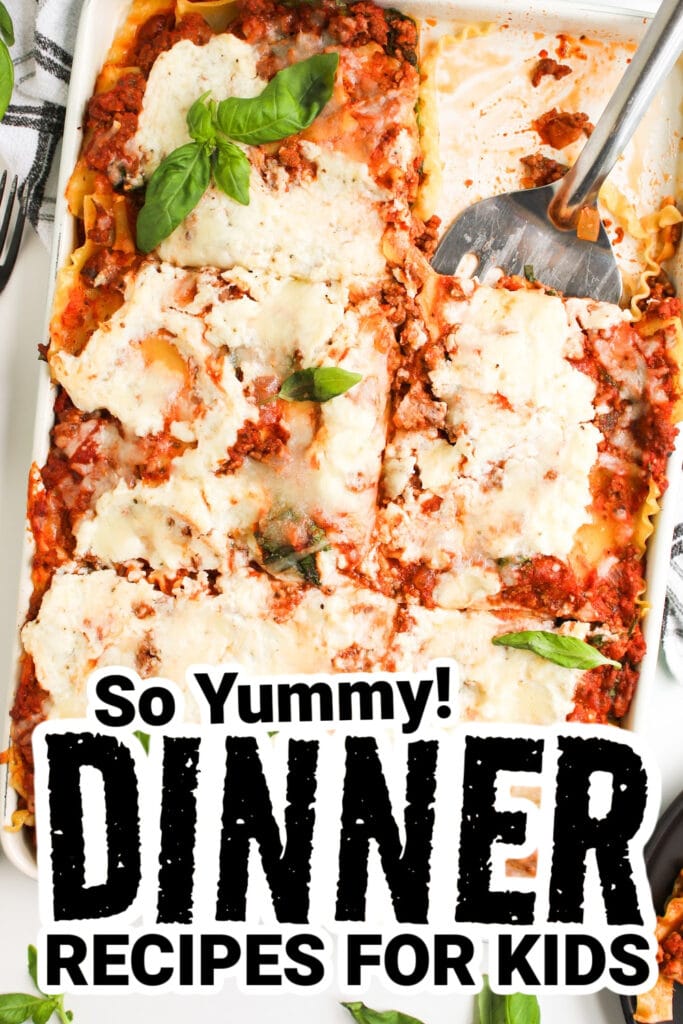 dinner recipes for kids - Sheet Pan Cheesy Lasagna