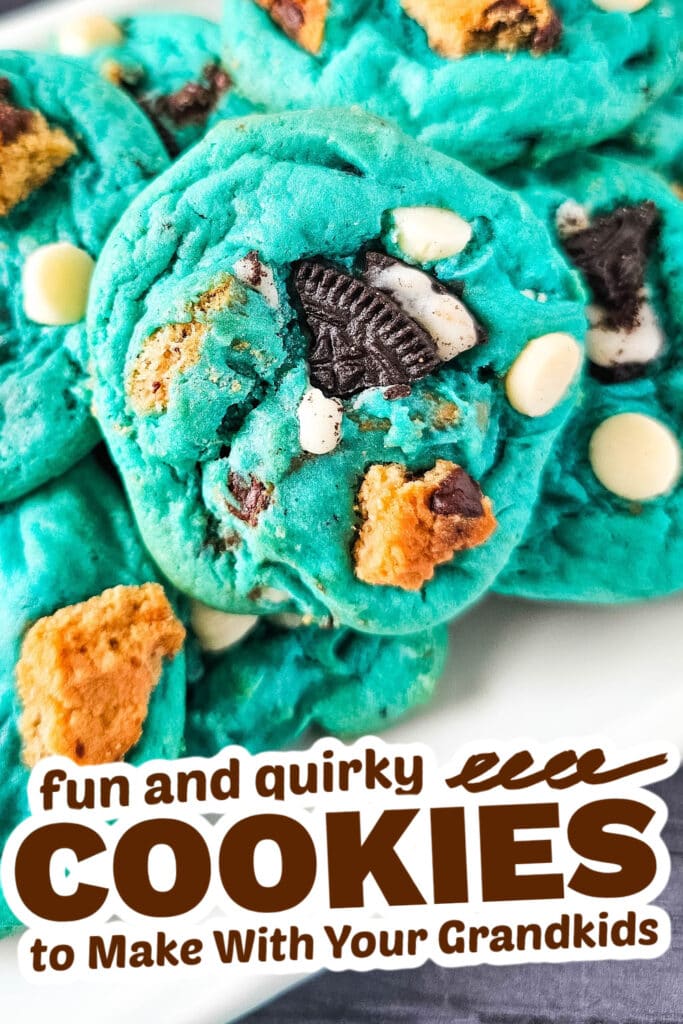 fun cookies for grandkids - Cookie Monster Cake Mix Cookies