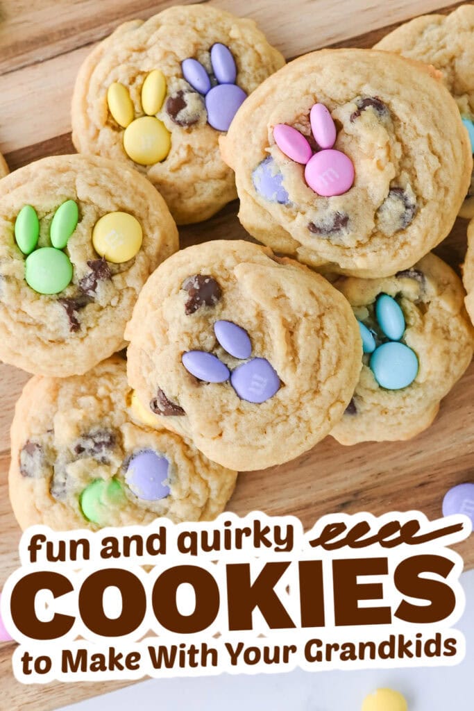 fun cookies for grandkids - easter bunny mm cookies