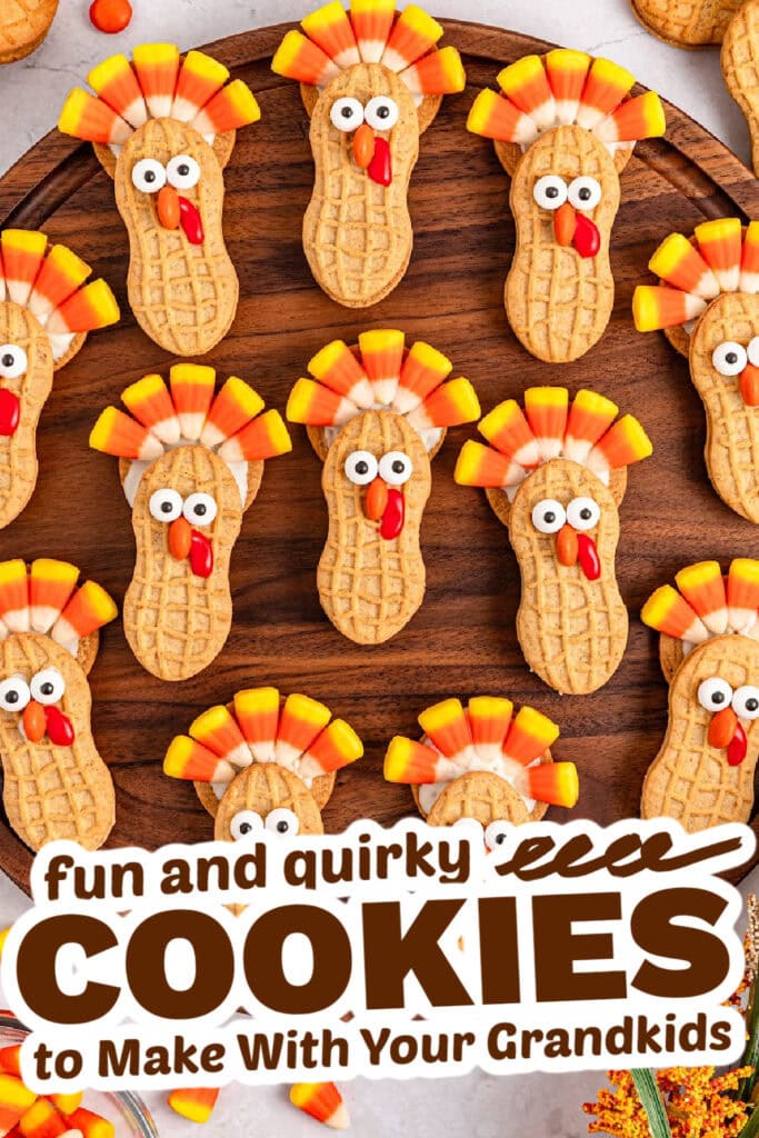 fun cookies for grandkids Nutter Butter Turkey Cookies