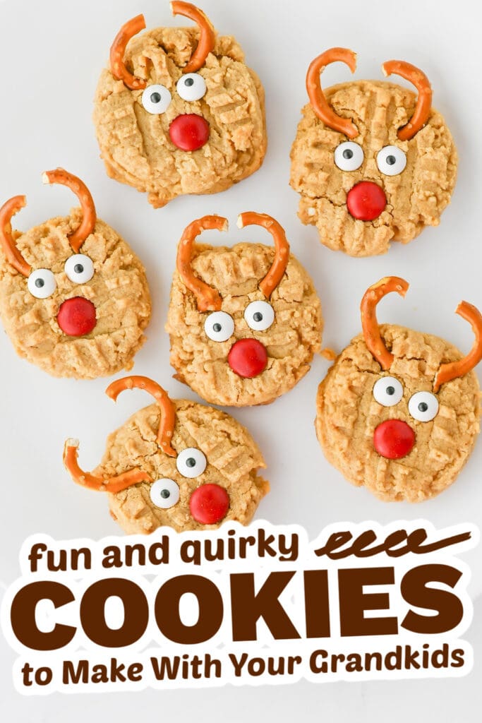 fun cookies for grandkids - peanut butter reindeer cookies