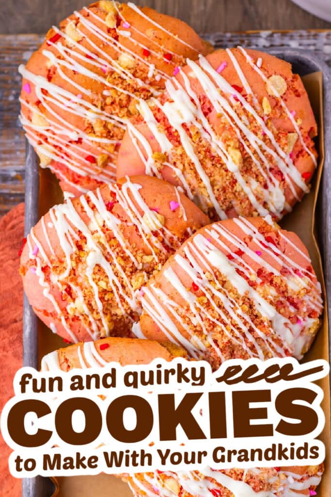 fun cookies for grandkids - strawberry crunch cake cookies