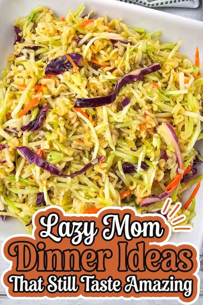 lazy mom dinner ideas - Simple Ramen Noodle Broccoli Slaw Salad