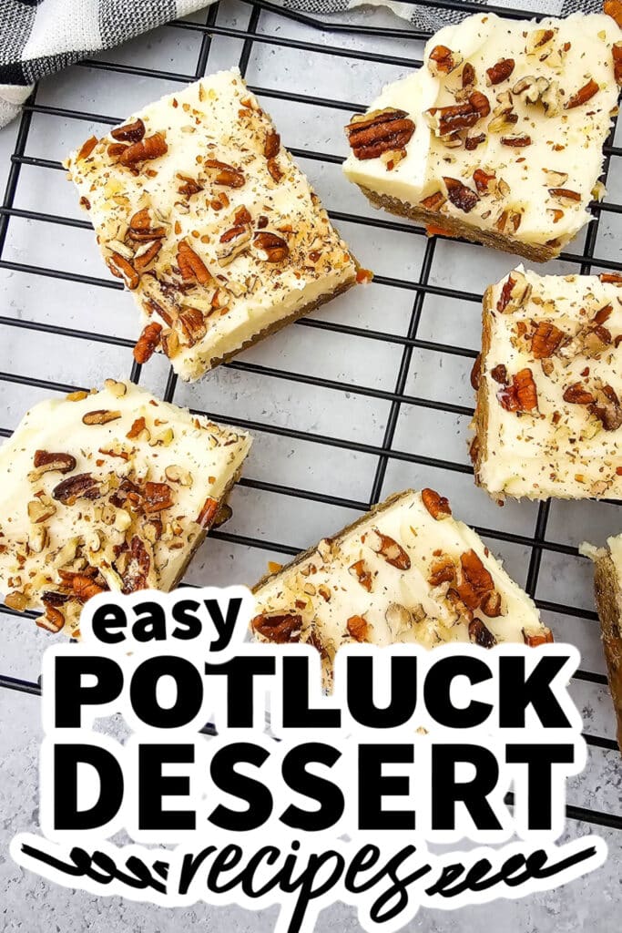 potluck dessert recipes - Carrot Cake Blondies with Pecans and Cream Cheese Frosting
