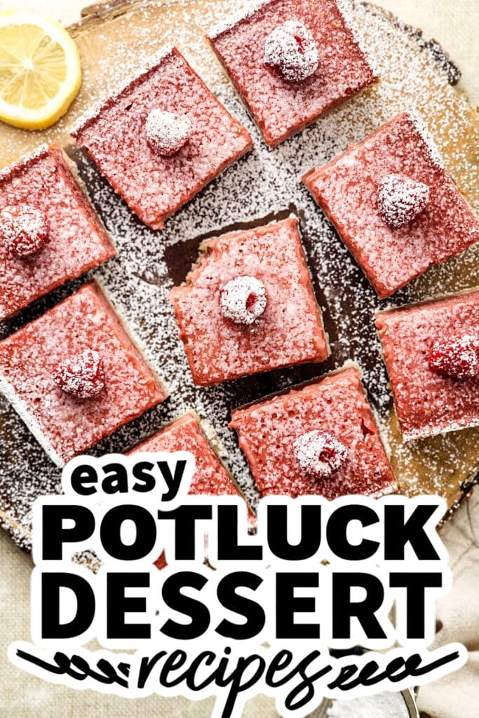 potluck dessert recipes - Fresh Raspberry Lemon Bars with Shortbread Crust