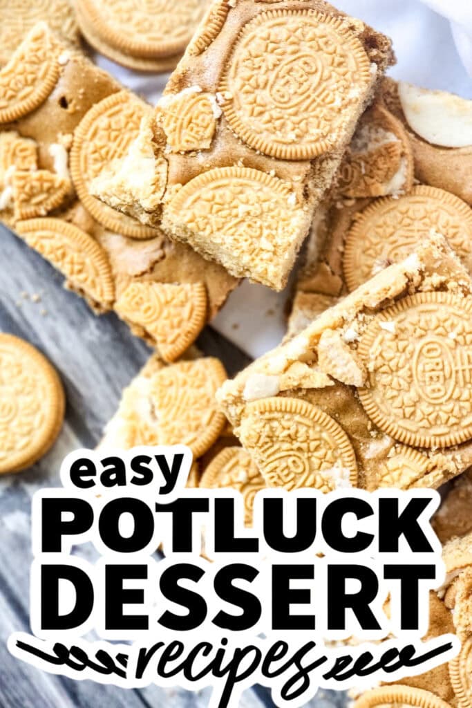 potluck dessert recipes - Golden Oreo Blondies