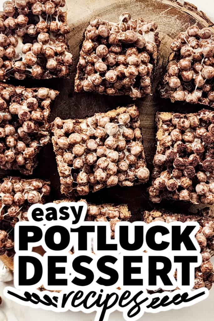 potluck dessert recipes - Marshmallow Cocoa Puff Brownies
