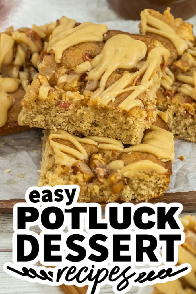 potluck dessert recipes - Soft and Spiced Apple Blondies
