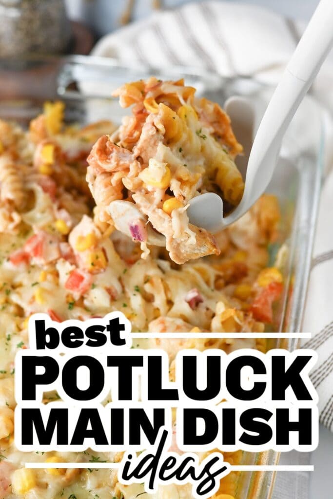 potluck main dish ideas - BBQ Ranch Chicken Pasta Bake Casserole