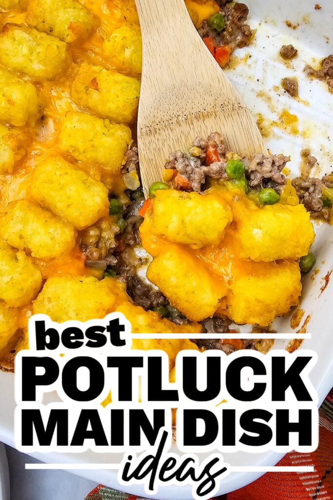 potluck main dish ideas - Beefy Cheesy Tater Tot Casserole (1)