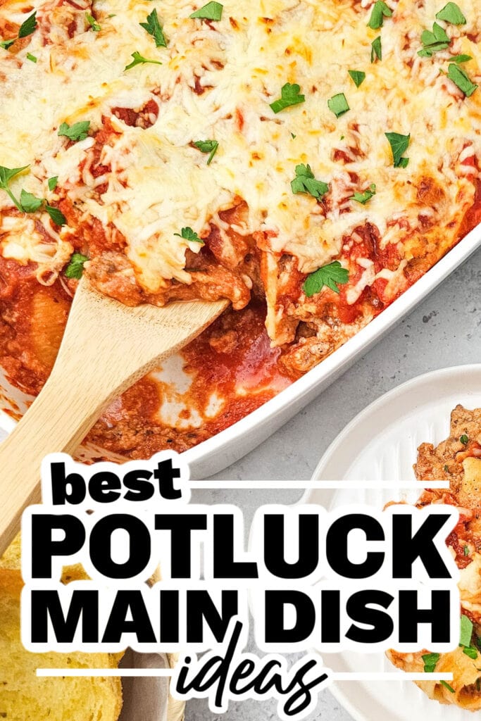 potluck main dish ideas - Cheesy Italian Stuffed Shells Casserole