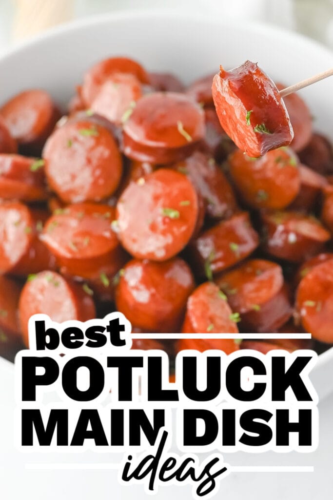 potluck main dish ideas - Crockpot BBQ Sausages
