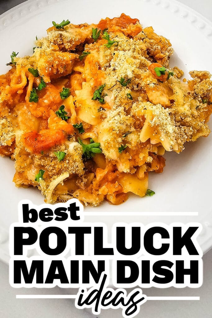 potluck main dish ideas - Dump-and-Bake Chicken Parmesan Casserole