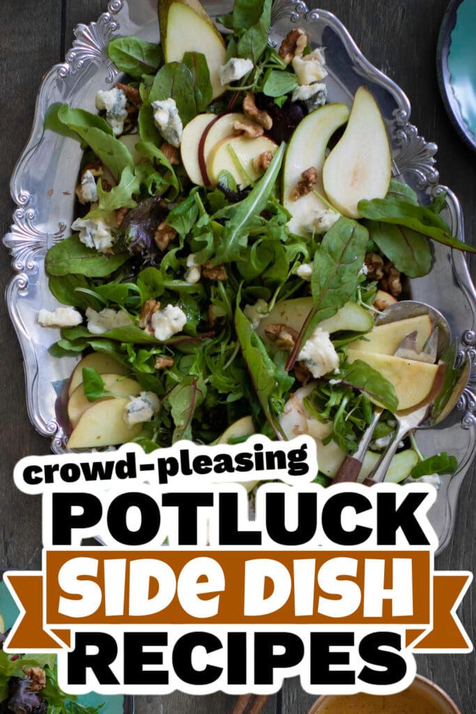 potluck side dish - Festive Harvest Salad with Blue Cheese & Spicy Citrus Vinaigrette