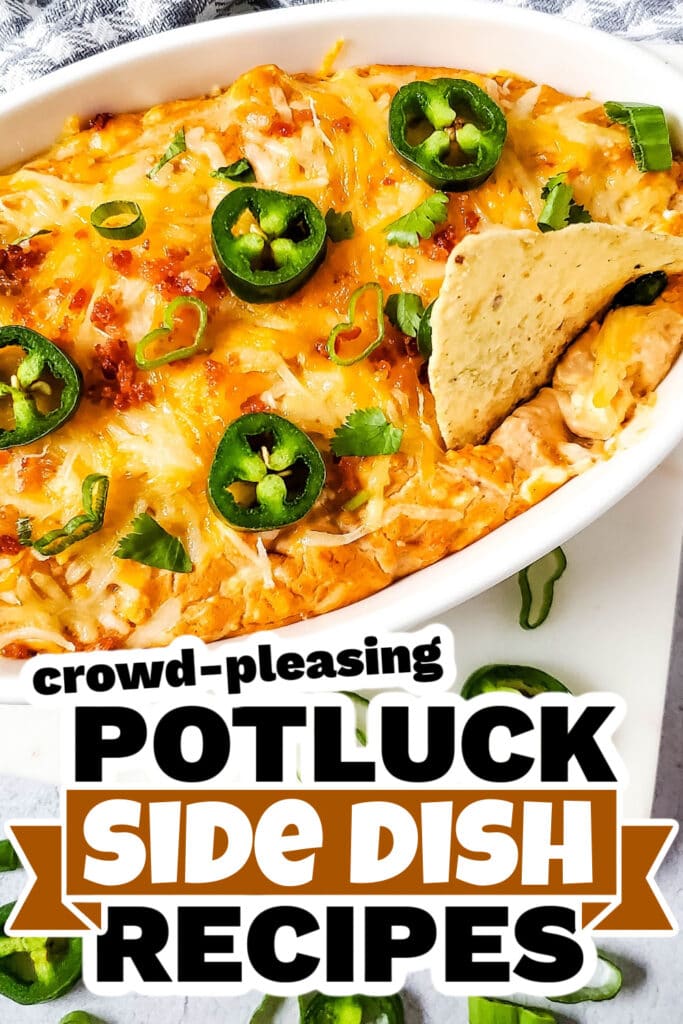 potluck side dish - Hot Cheesy Bacon Bean Dip