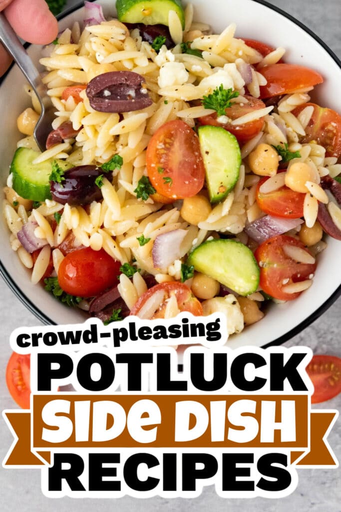 potluck side dish - Mediterranean Orzo Pasta Salad