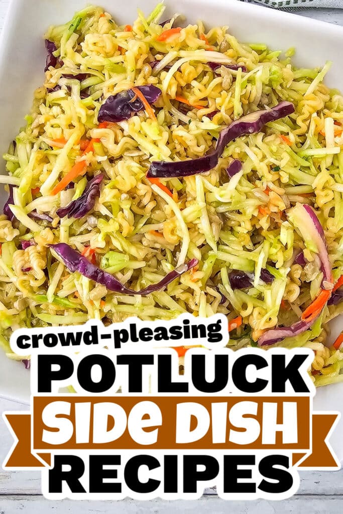 potluck side dish - Simple Ramen Noodle Broccoli Slaw Salad