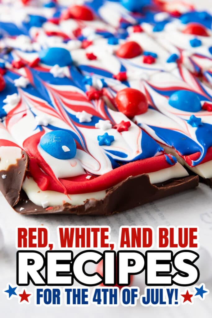 red, white, and blue recipes for Red, White, and Blue Chocolate Bark