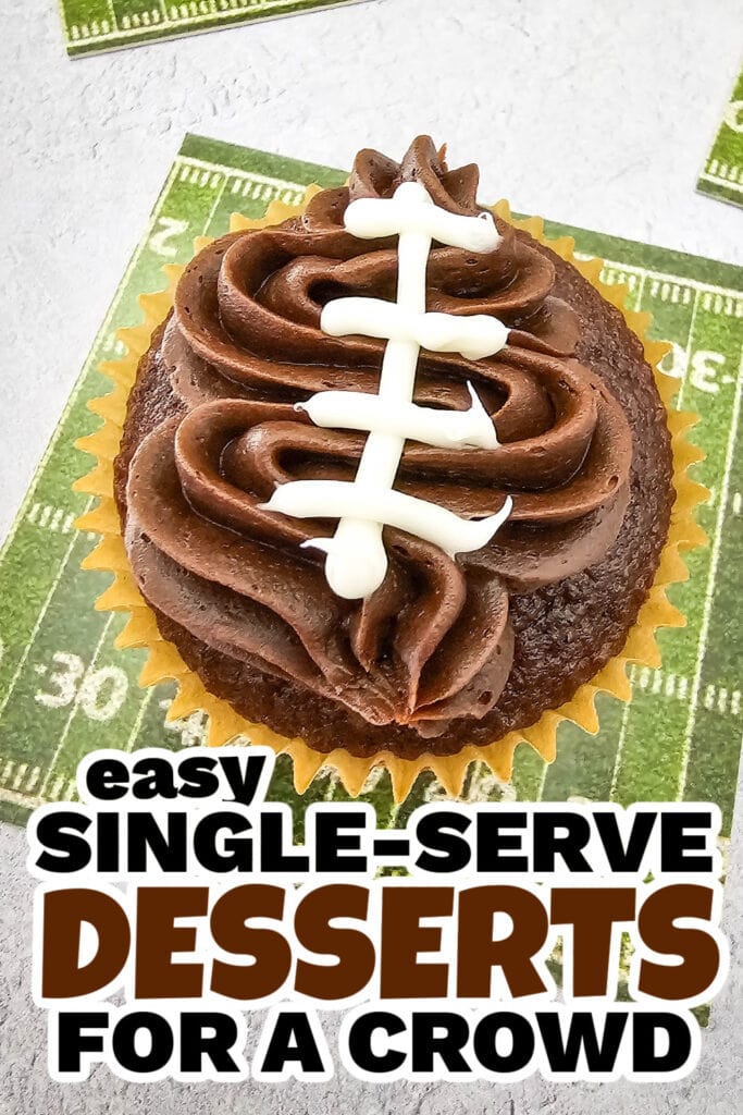 single serve dessert -Chocolate Football Cupcakes