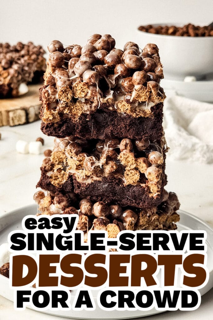 single serve dessert - Marshmallow Cocoa Puff Brownies