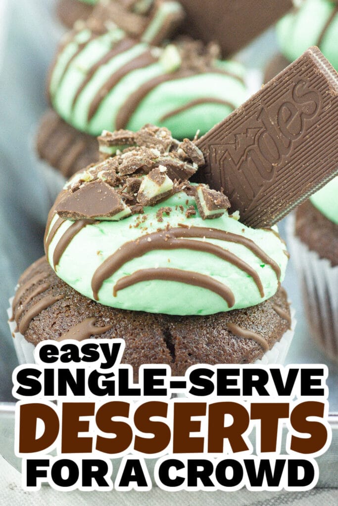 single serve dessert - Mint Chocolate Cupcakes
