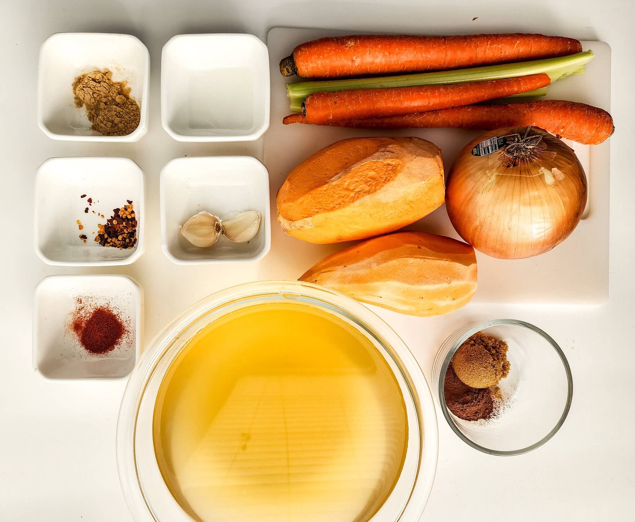 Sweet Potato Soup Process Ingredients