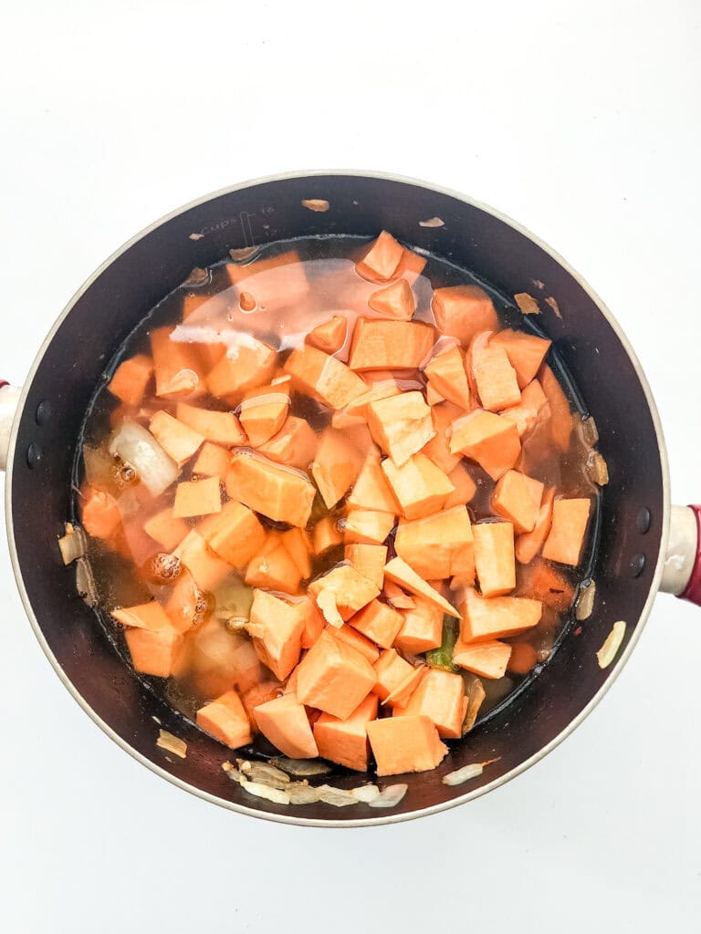 Sweet Potato Soup Process Photo