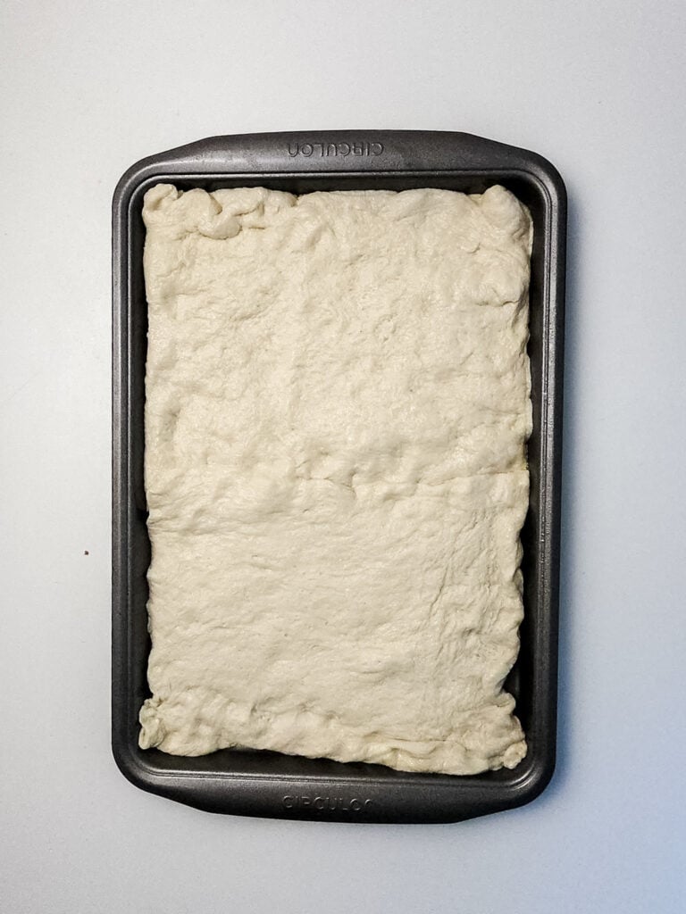 Sheet Pan Pizza Process Photo