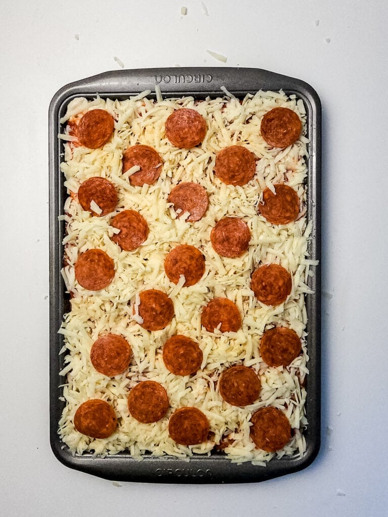 Sheet Pan Pizza Process Photo