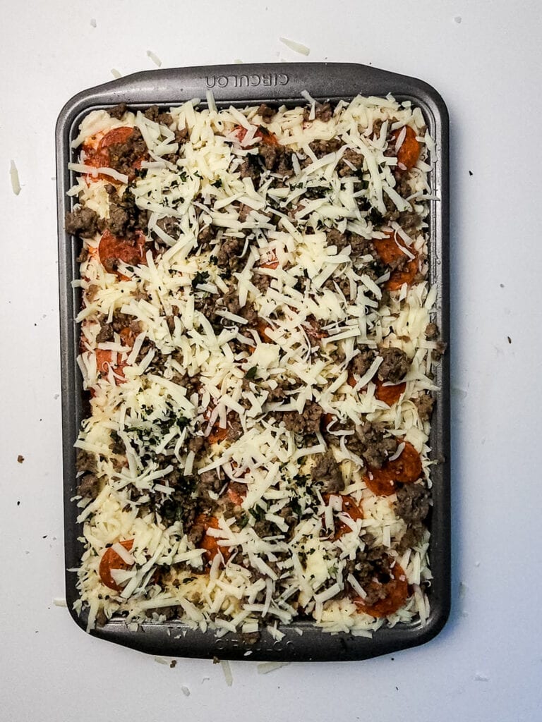 Sheet Pan Pizza Process Photo