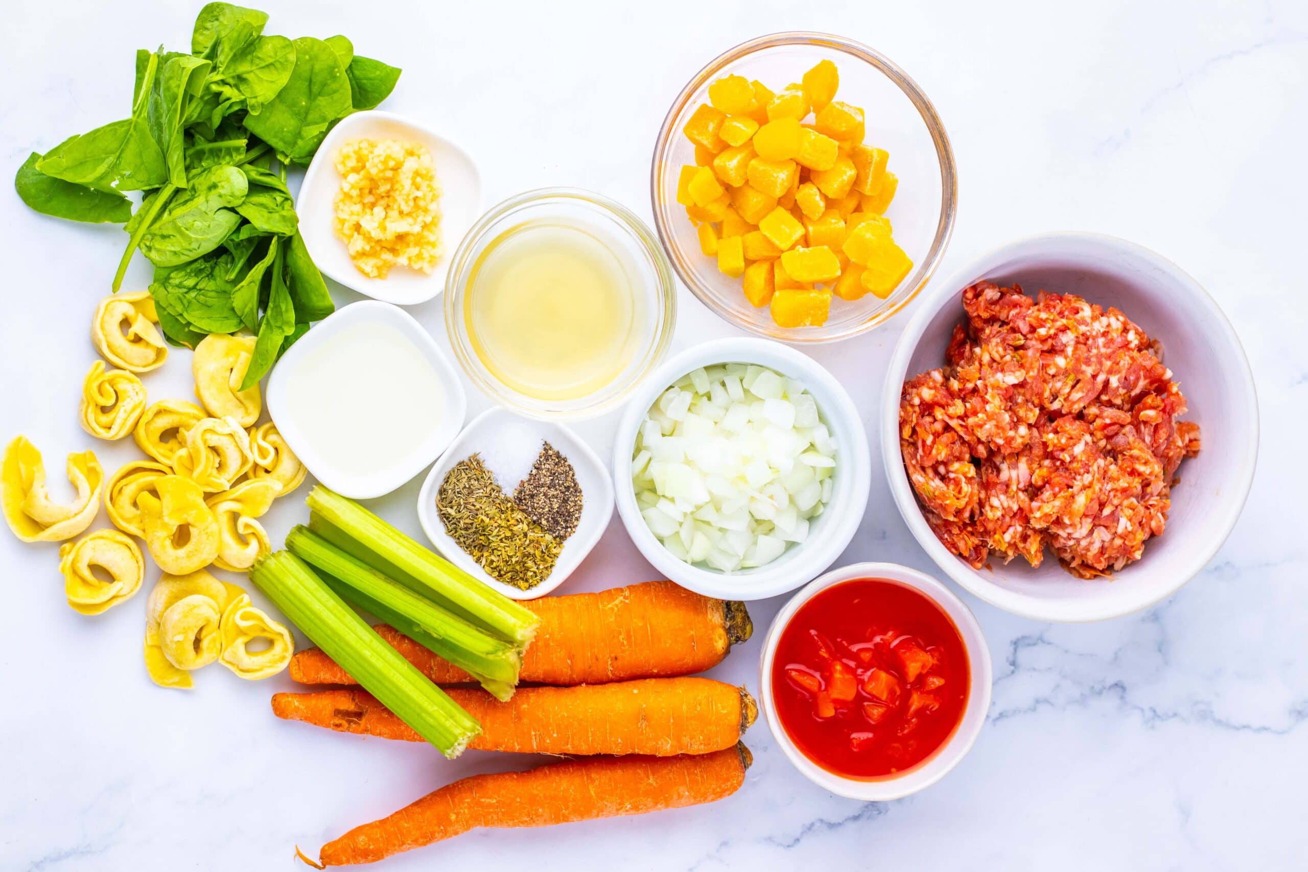 Autumn Tortellini Soup Process Ingredients