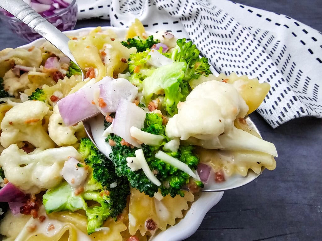 Broccoli Cauliflower Pasta Salad 