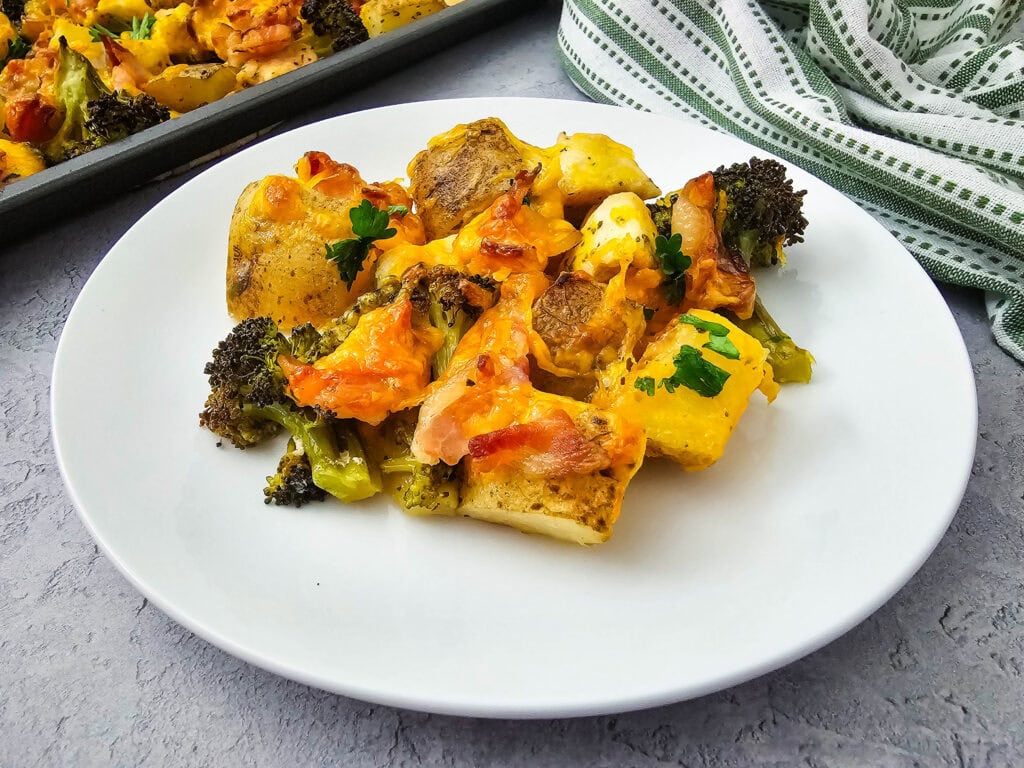 Cheesy Chicken Bacon Ranch Sheet Pan Meal