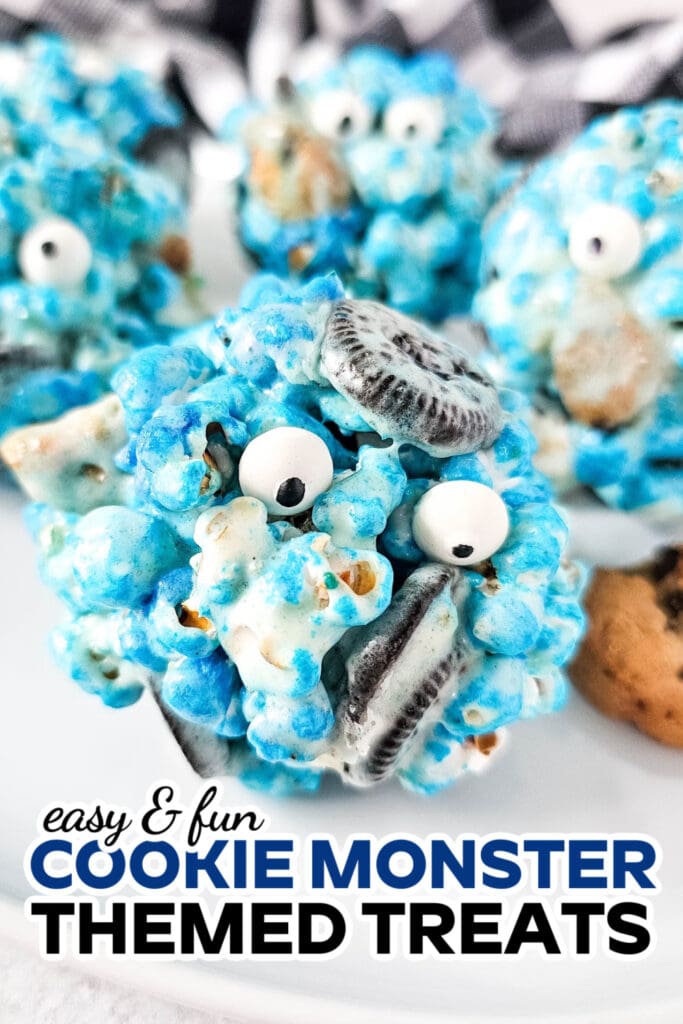 Cookie Monster-Themed Treats- Blue Cookie Monster Popcorn Balls
