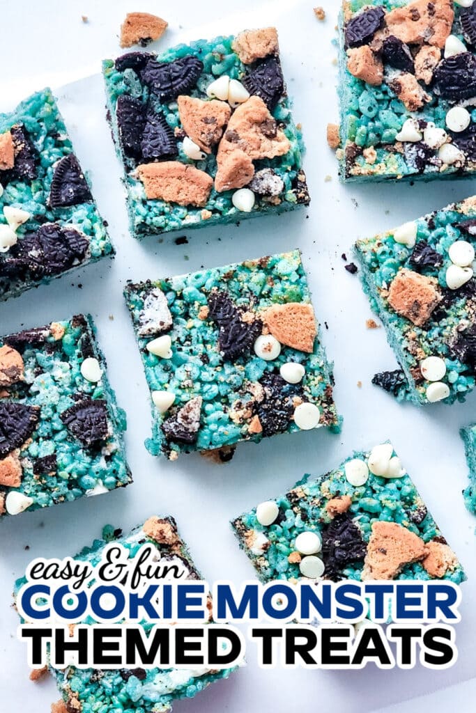 Cookie Monster-Themed Treats- Cookie Monster Rice Krispies