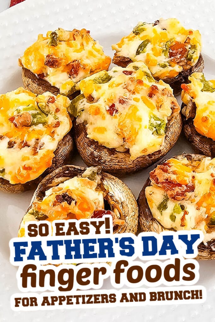 Father's Day Finger Foods - Jalapeño Popper Stuffed Mushrooms