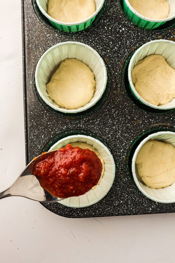 Lunchbox Pizza Muffins Process Photo