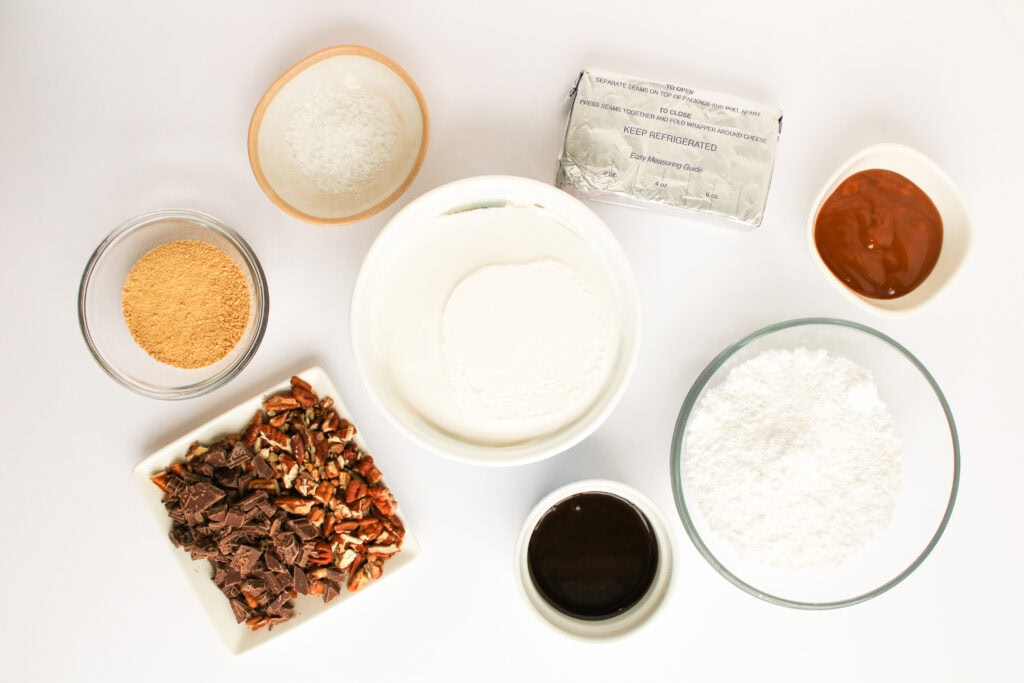 Turtle Cheesecake Dip Process Ingredients