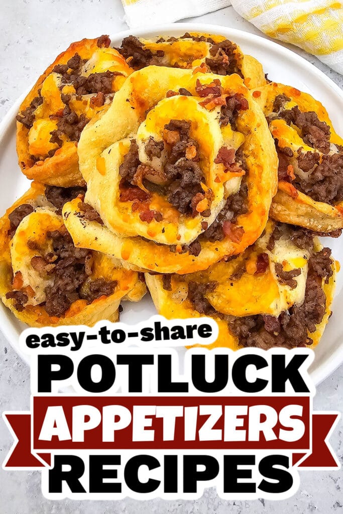Potluck Appetizers -Bacon Cheeseburger Pinwheels