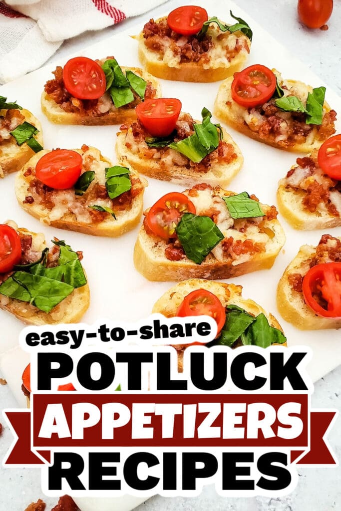 Potluck Appetizers -Bacon-Topped BLT Crostini
