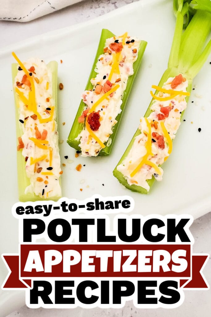 Potluck Appetizers -Bacon and Cheese Stuffed Celery