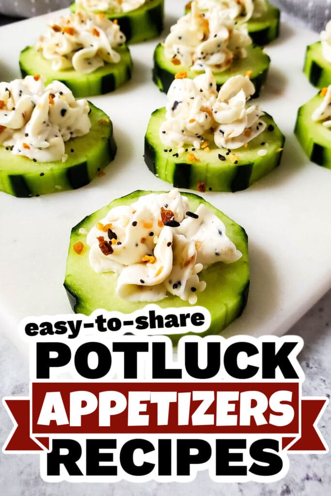 Potluck Appetizers -Bagel Cucumber Bites