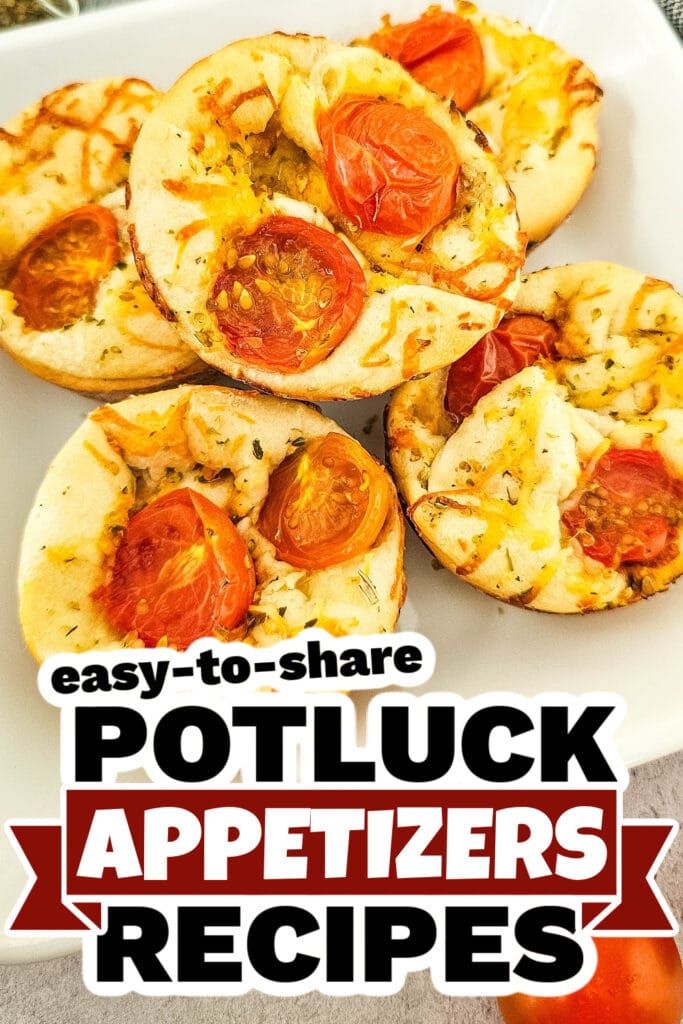 Potluck Appetizers -Cheesy Tomato Focaccia Rolls