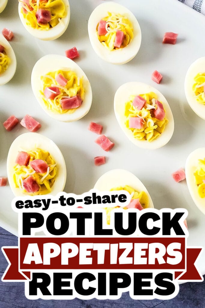 Potluck Appetizers -Ham and Cheese Deviled Eggs