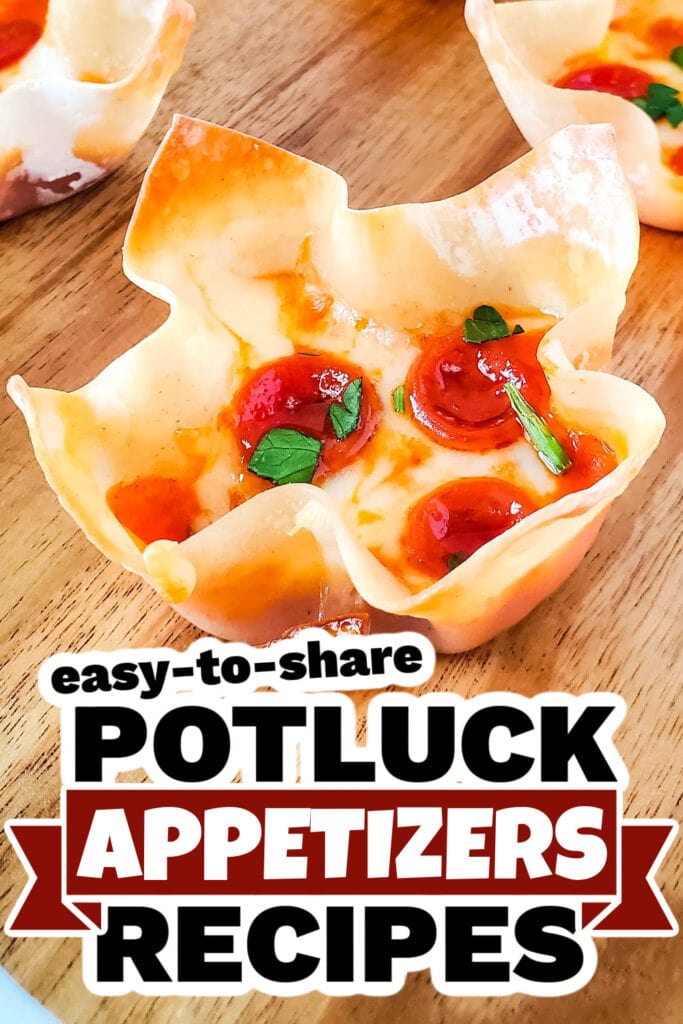 Potluck Appetizers -Pizza Wonton Cups