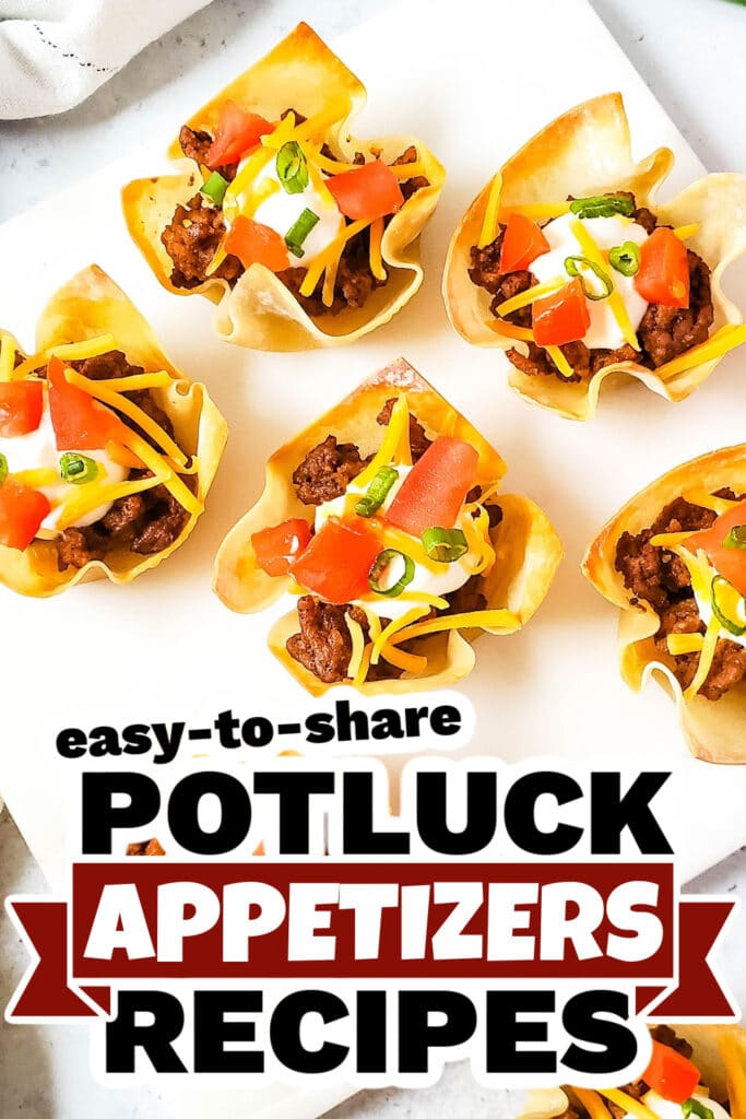 Potluck Appetizers -Taco Wonton Cups