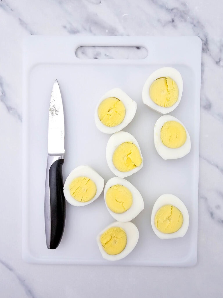 Bee Deviled Eggs Process Photo