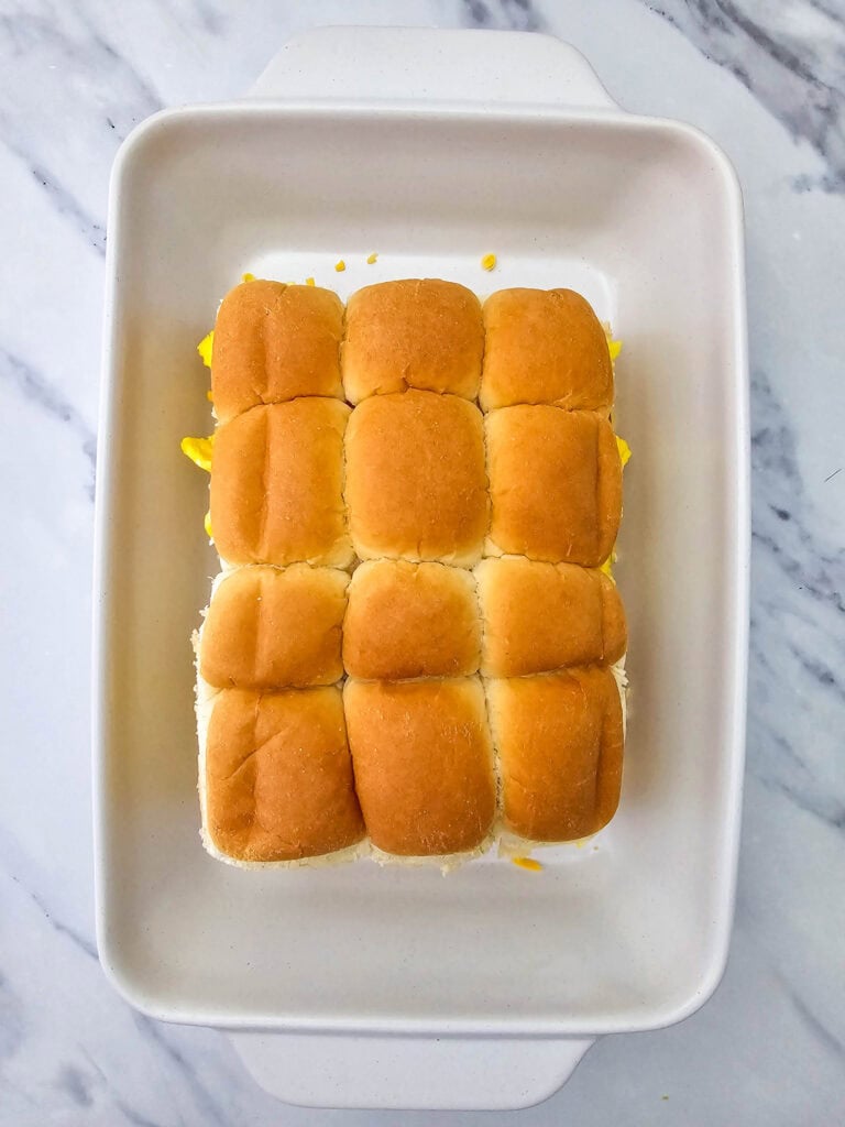Ham and Cheese Breakfast Sliders Process Photo