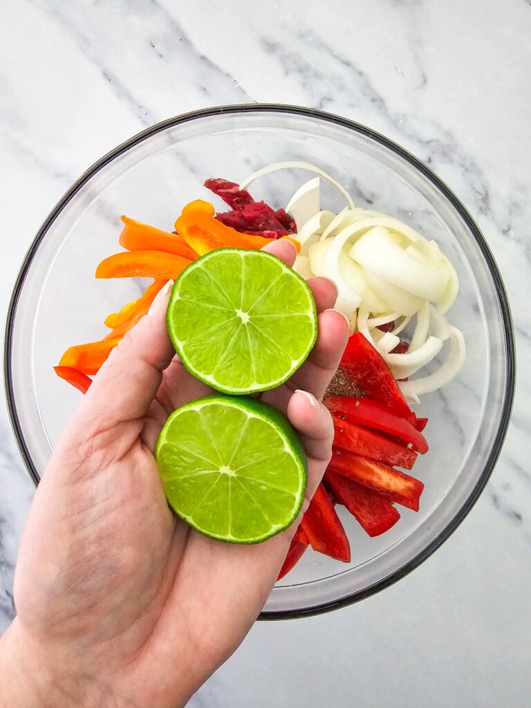 Sheet Pan Steak Fajitas Process Photo